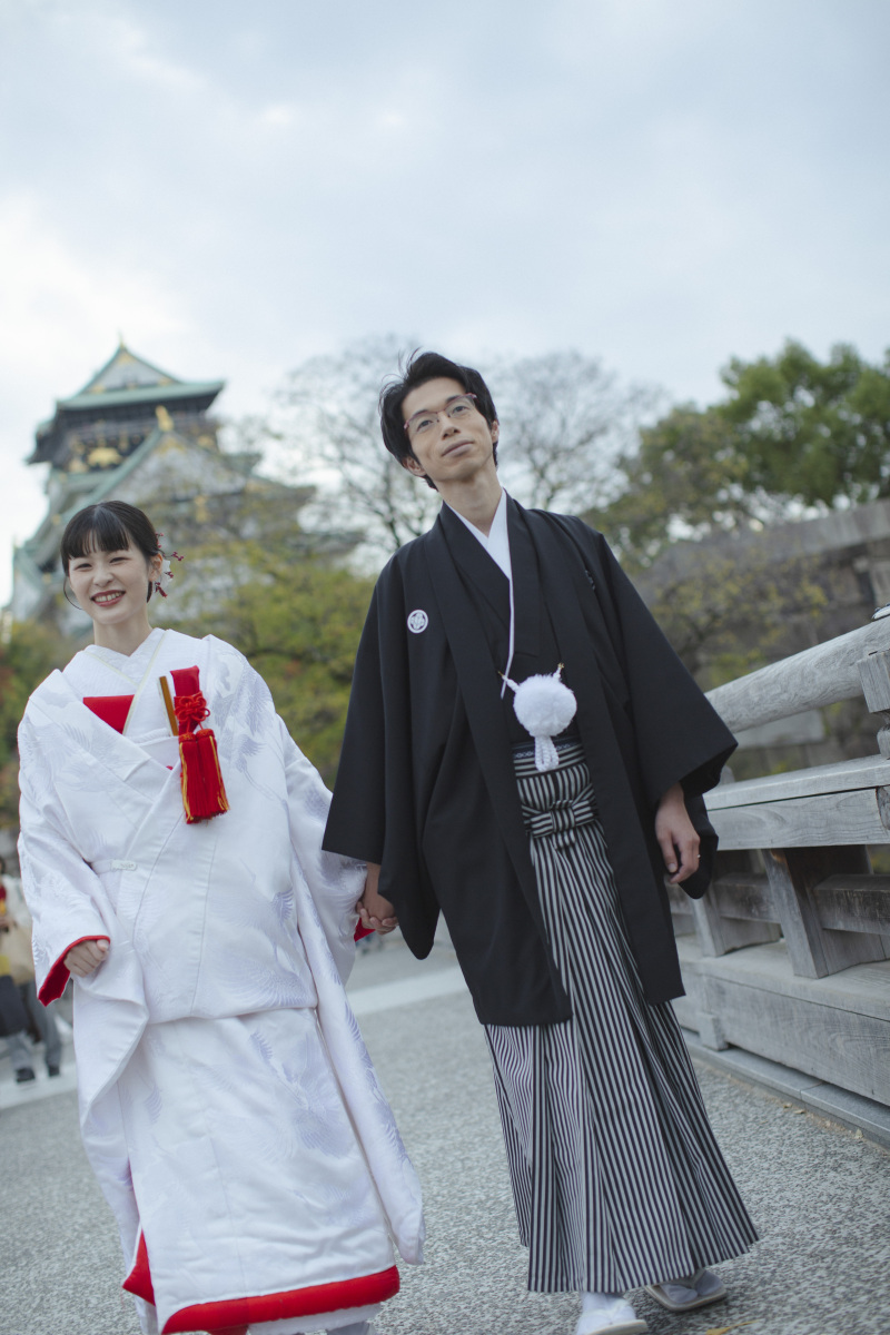 最後は大阪城をバックに