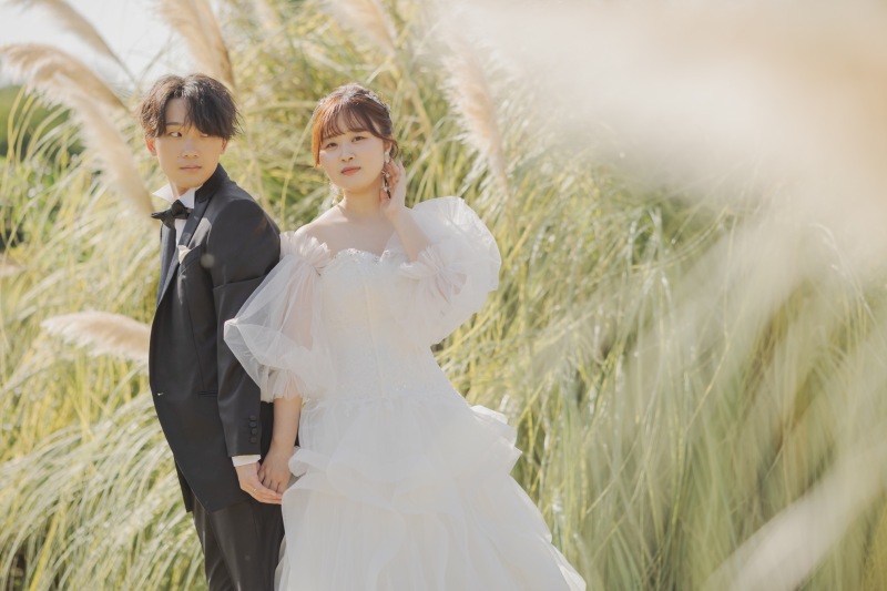 秋らしいウェディングフォト