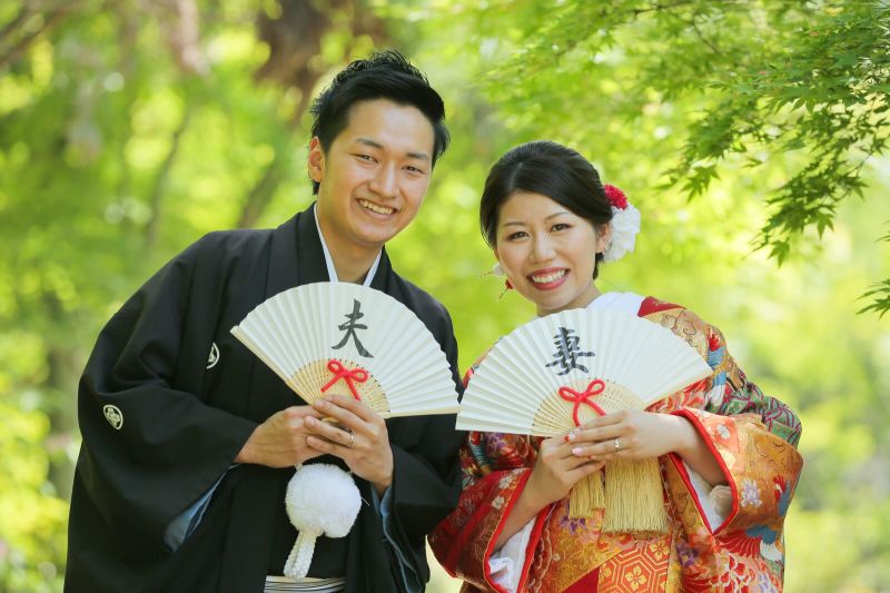 「夫」「妻」手作り扇子！