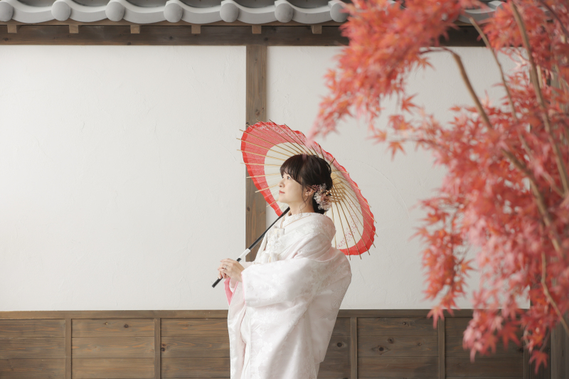 和傘を持ってさらに上品に