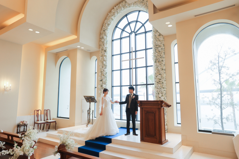 誓いの瞬間をそっと切り取った一枚。