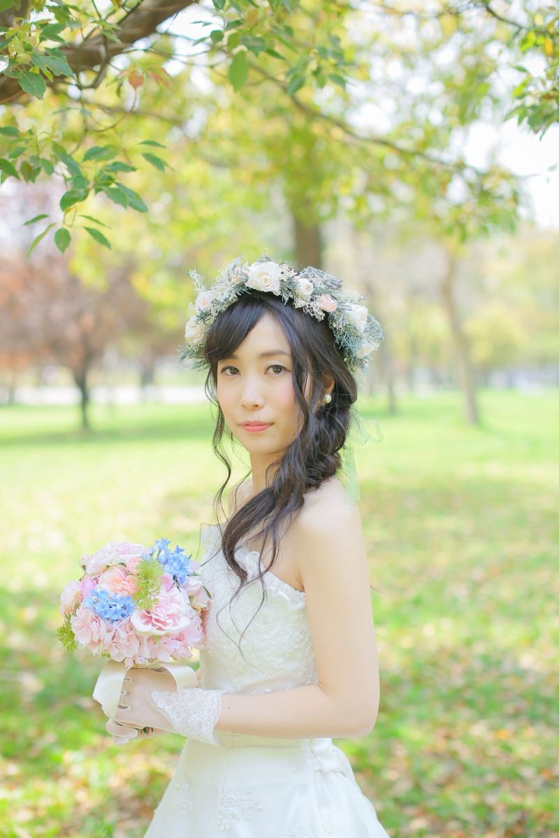 花かんむりをした可憐な新婦様♡