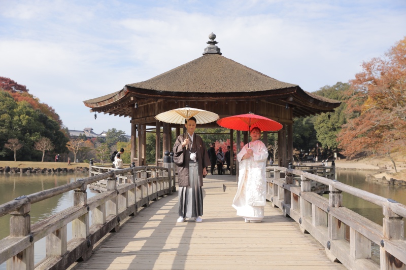 和傘を使用して