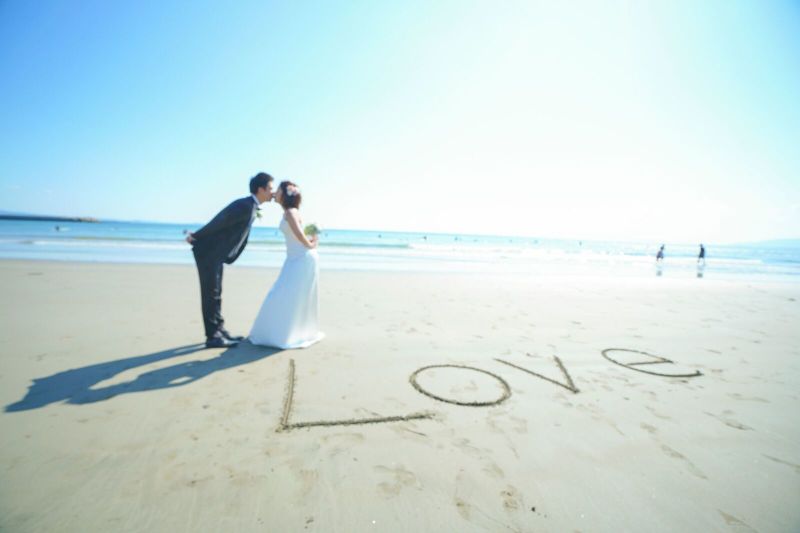 砂浜にラブレター!