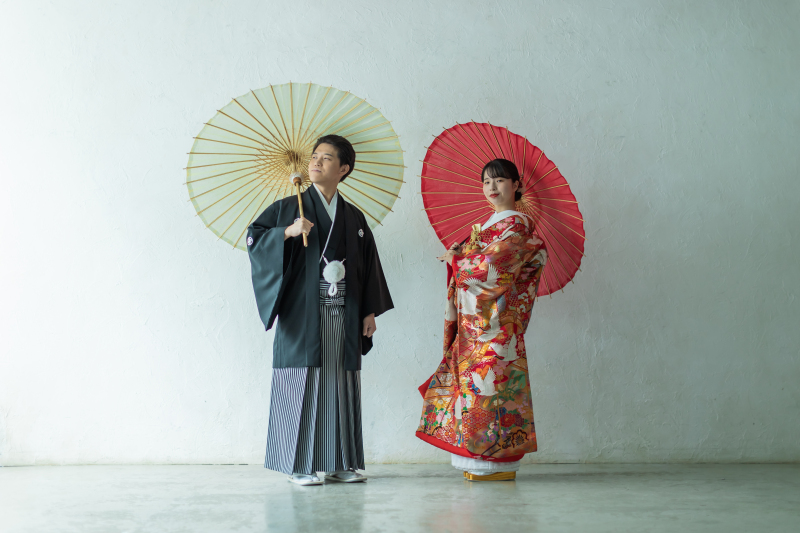 和傘を使った撮影も