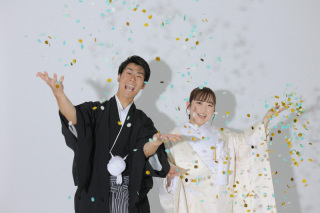 和装でスタジオ撮影