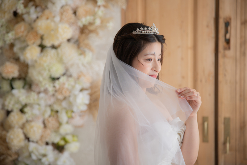 ベールをつけてのカット♡