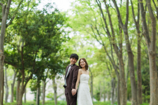 大阪城で洋装ロケーション