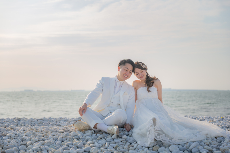 西日に照らされて