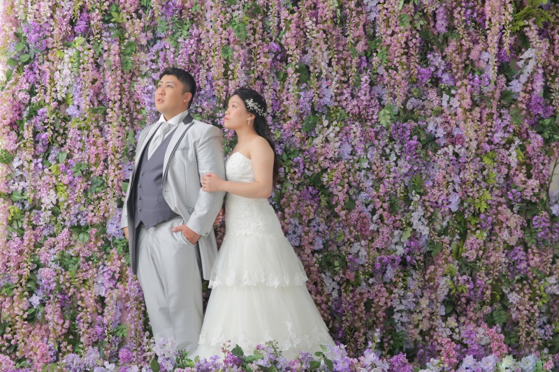 豪華なフラワーウォール