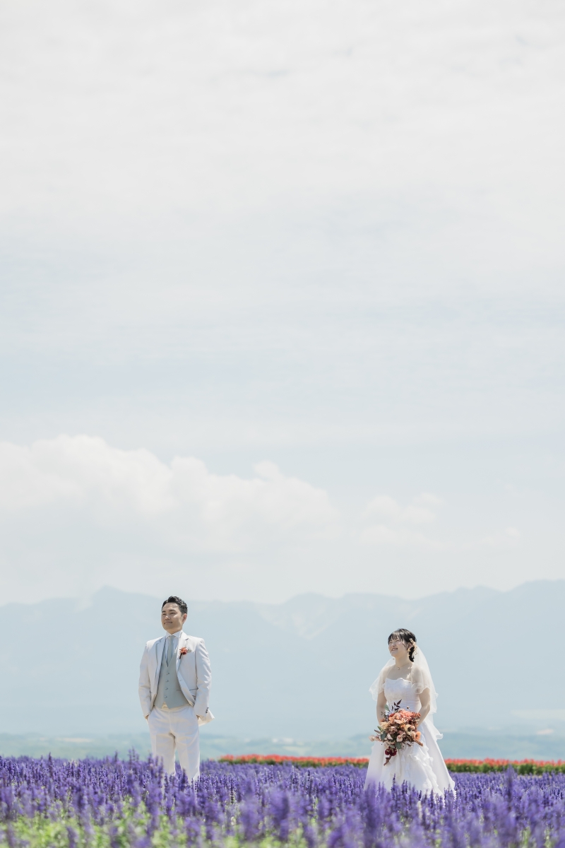 お花と一緒に撮影スタート