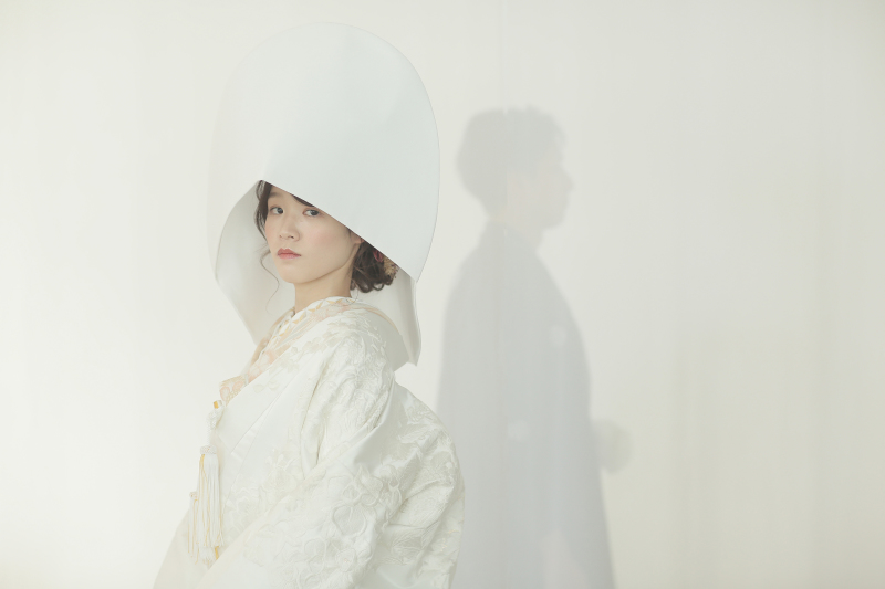 洋髪アレンジ!王道、綿帽子♪