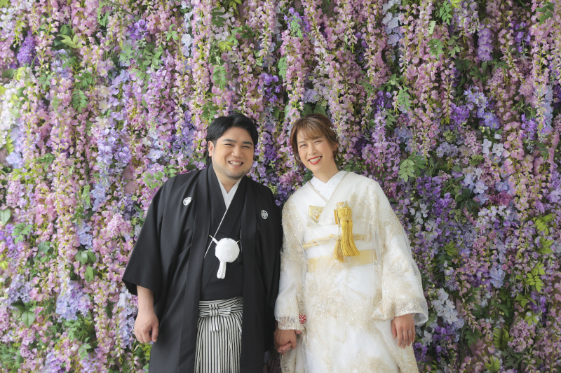 藤のフラワーウォール