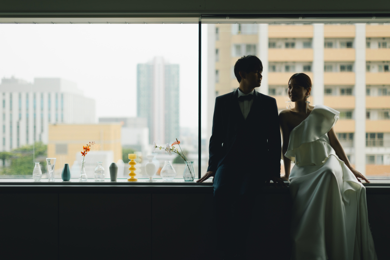 都会の景色を活かした撮影