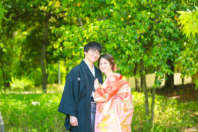 新緑の眩しい大阪大仙公園で