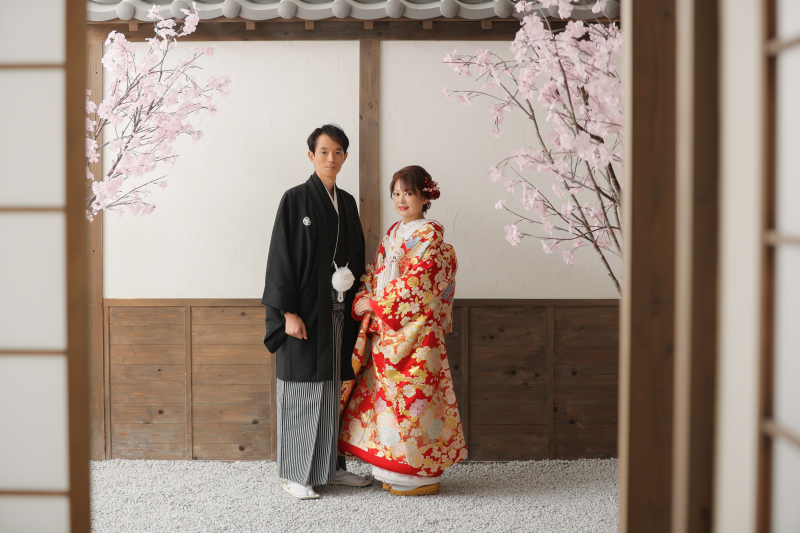 お二人の立ち姿から撮影開始!