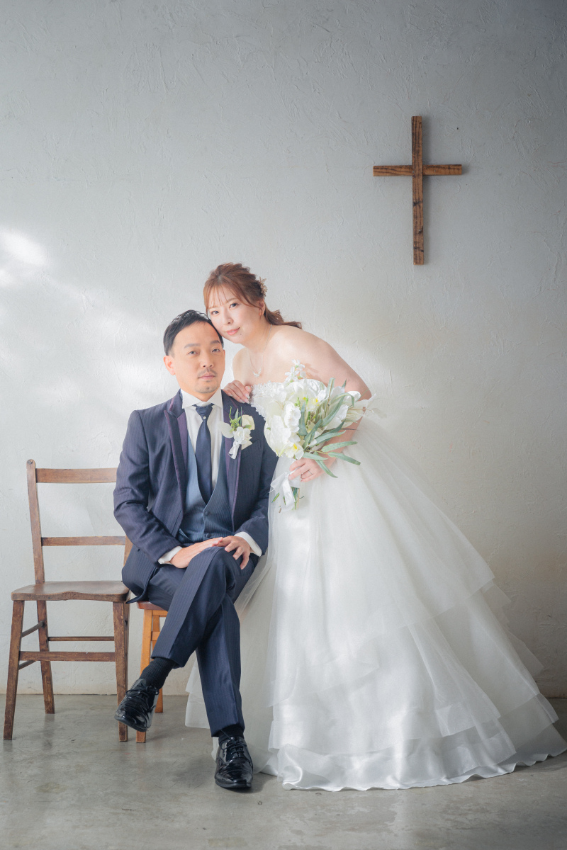 チャペル風背景で