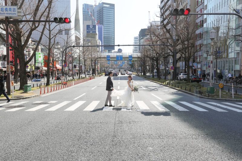 横断歩道を進みます♪