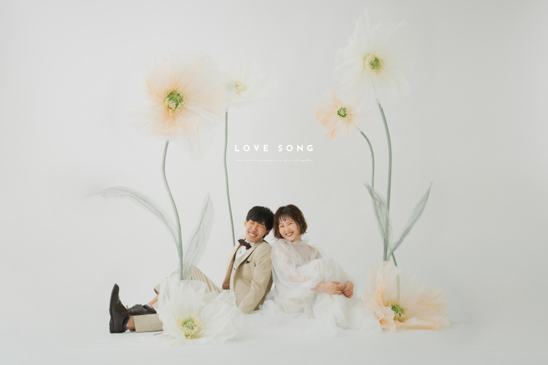 お花に囲まれて