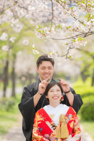 桜の旧藤田邸庭園ロケーション