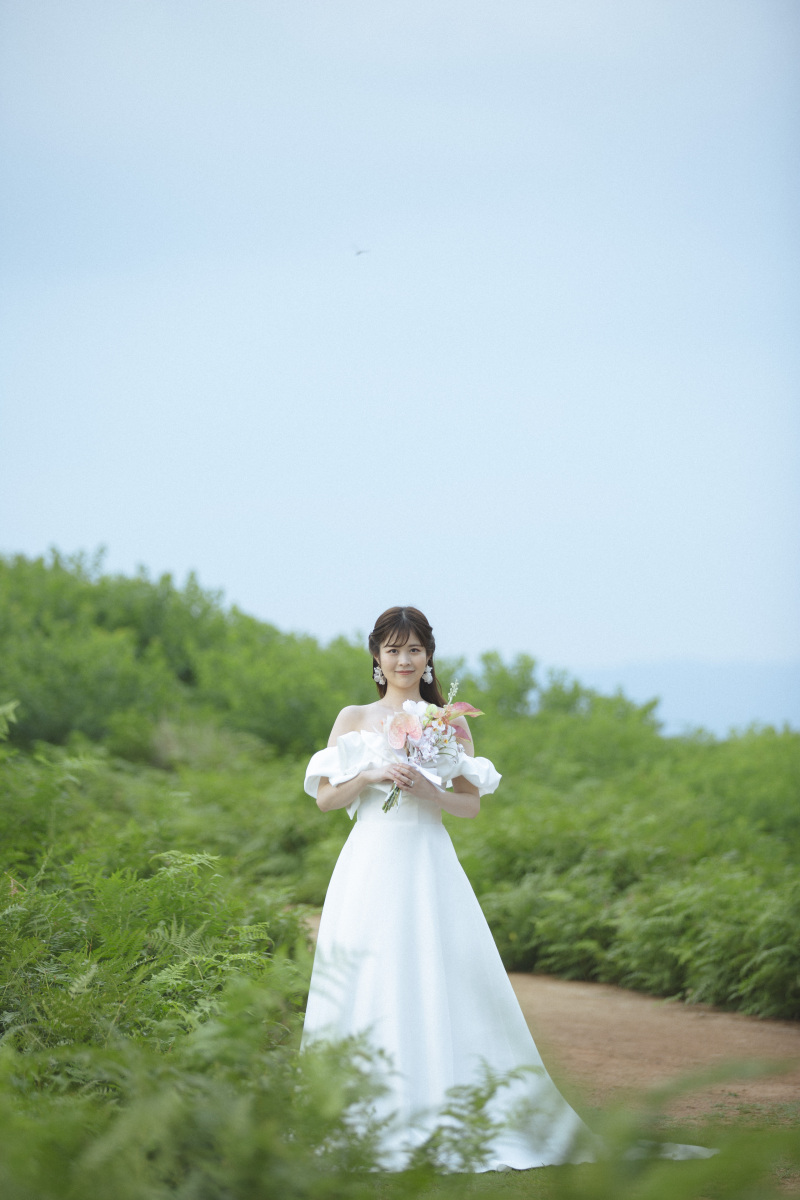 ブーケを持って