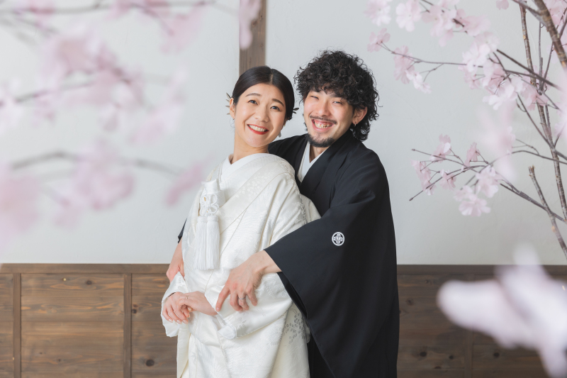 次はお色直しをして和装で屋内庭園撮影!