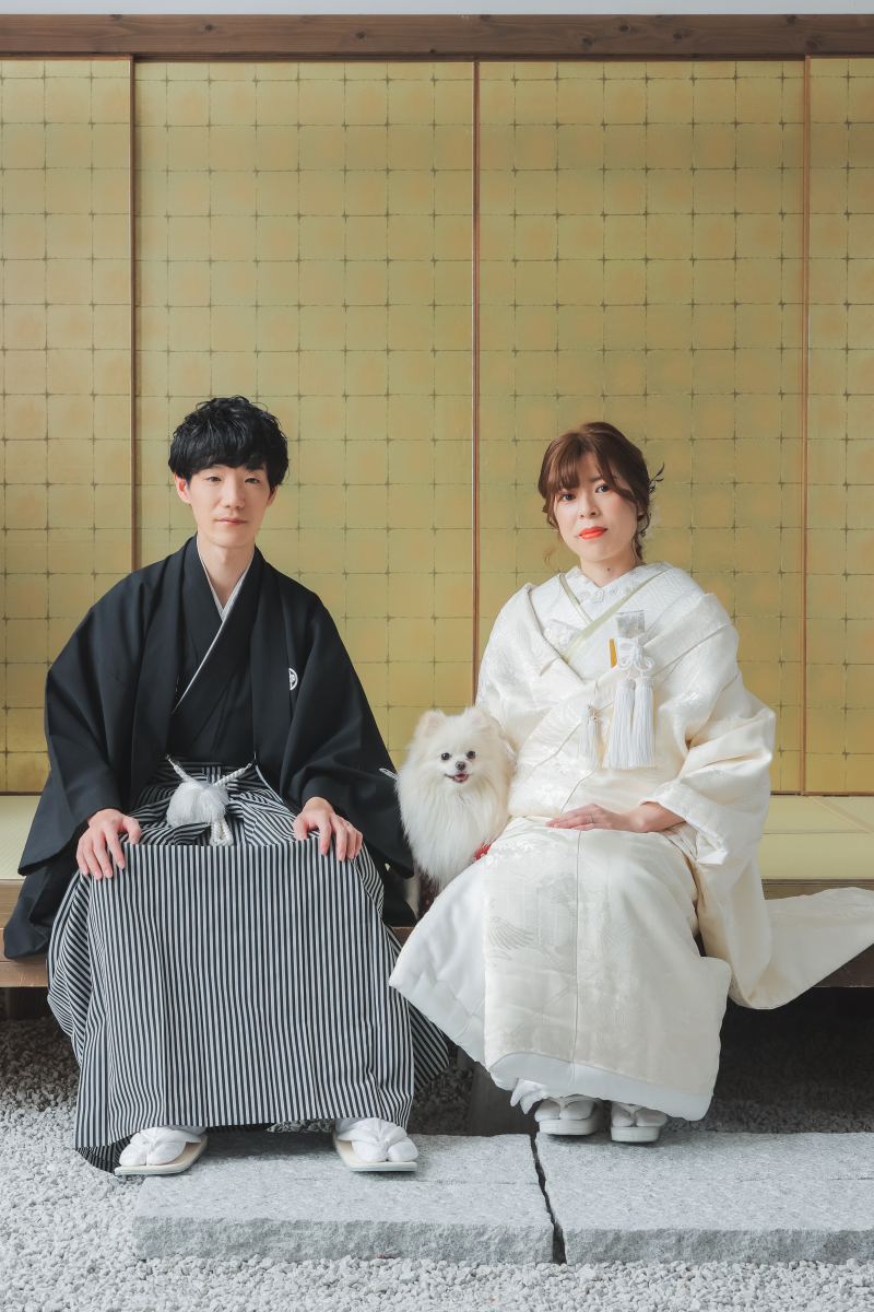 ワンちゃんも一緒に屋内庭園撮影!