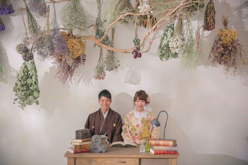 ドライフラワーに囲まれて♪