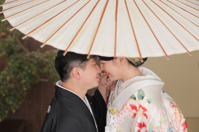 和傘を使ったショット