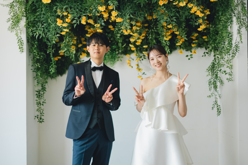 お二人で仲良くピースサイン!
