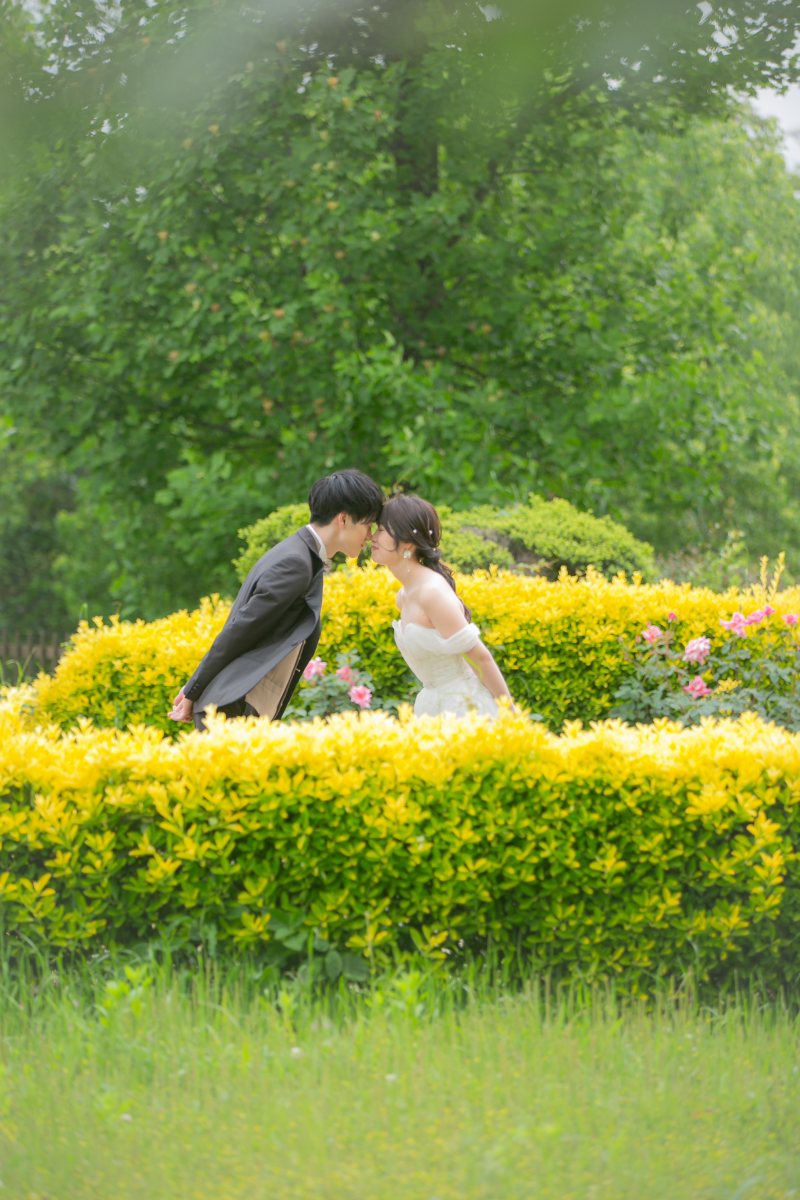 お花に囲まれて