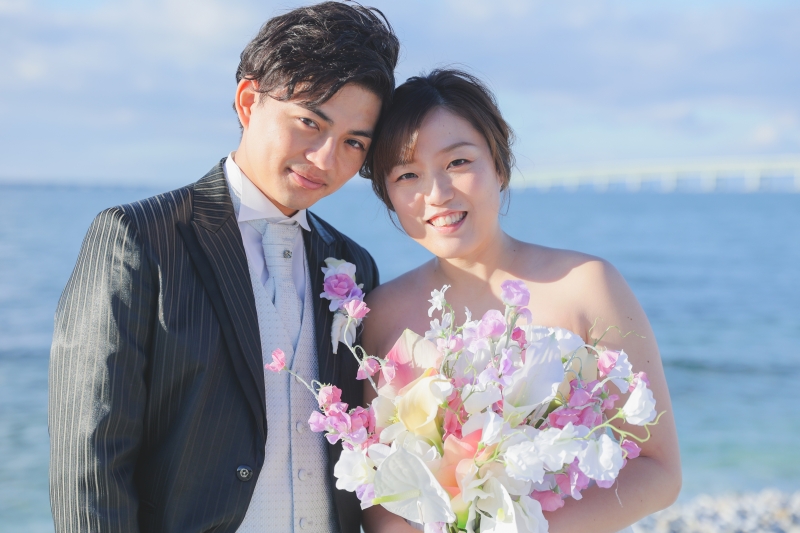 洋装マーブルビーチ撮影!夕日もあるよ!