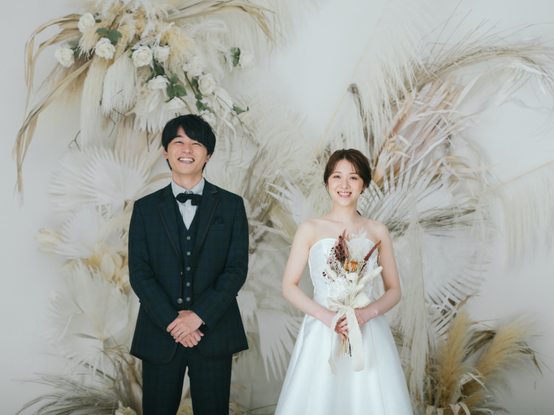 季節限定のお花の前で