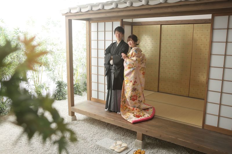 庭園付きのスタジオで撮影♪
