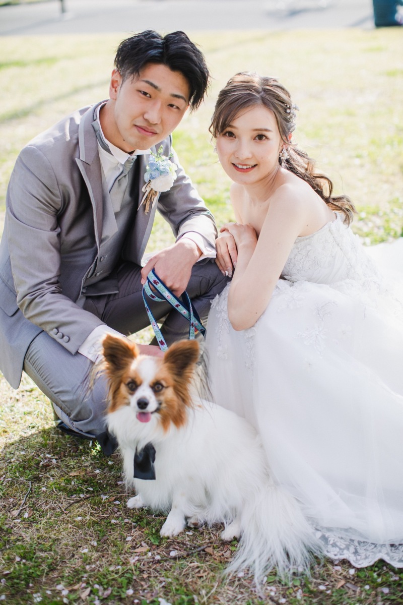 撮影には愛犬もかけつけてくれました