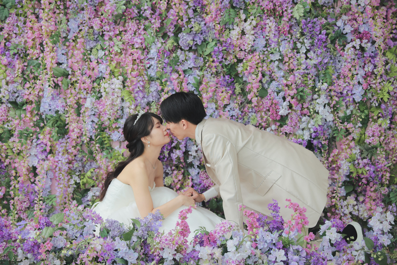 お花に囲まれて