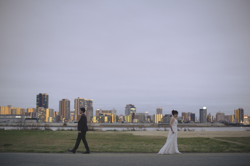 日が暮れ始めて