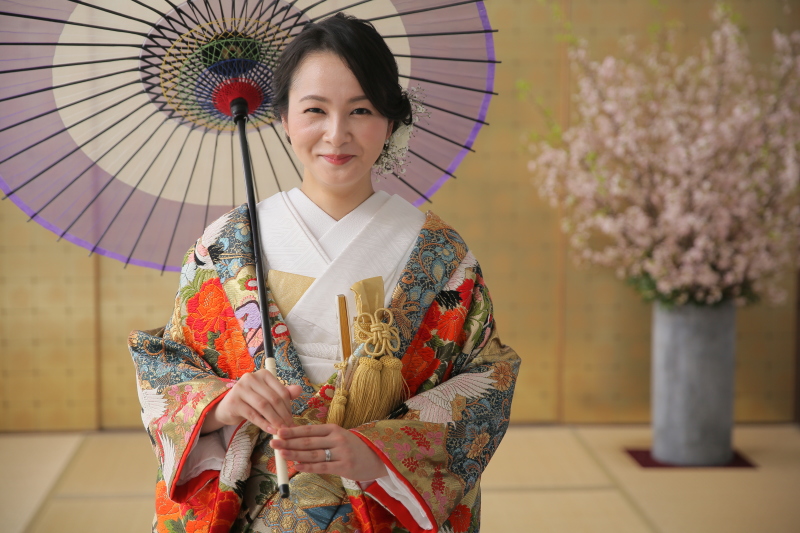 和傘を使って♪