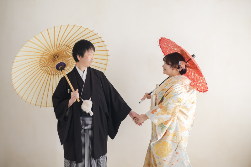 和傘を使って