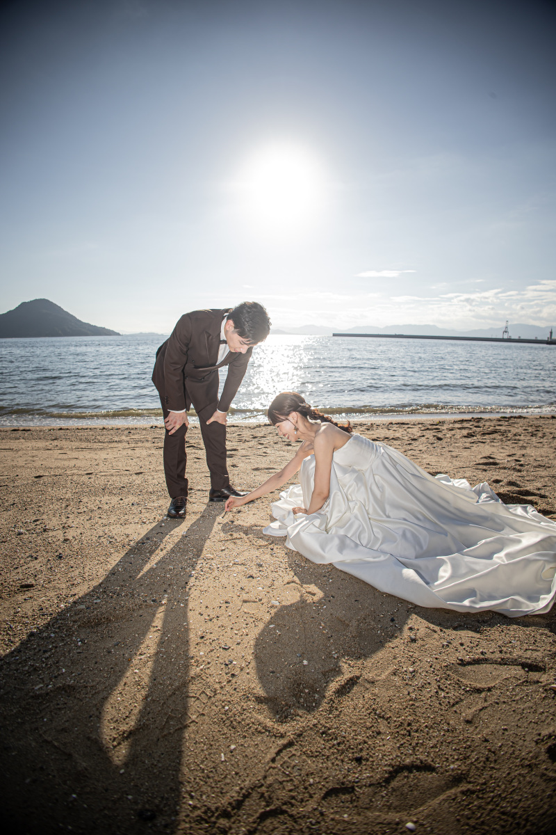 砂浜での優しい時間