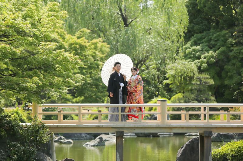 緑いっぱいの公園で撮影開始♪