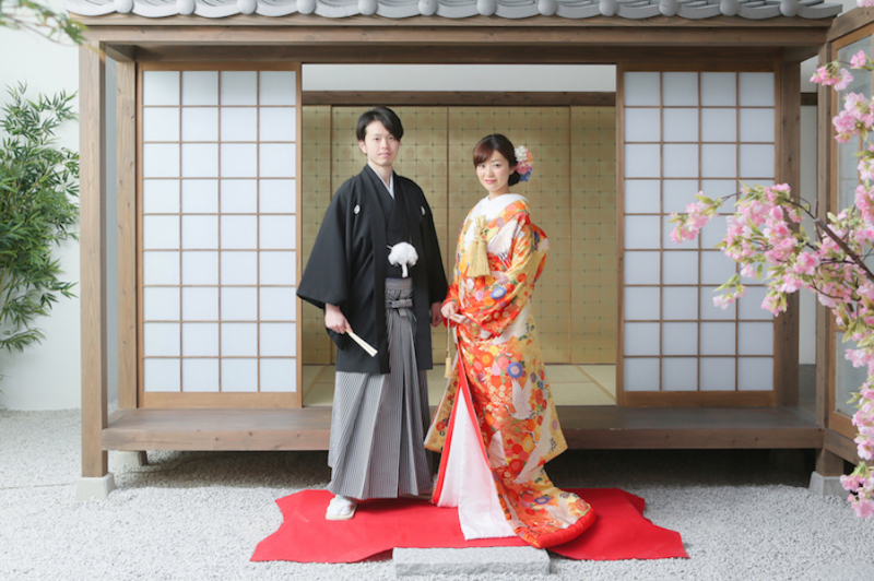 和庭園では大人っぽく