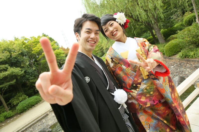 カメラに向かってピース!!