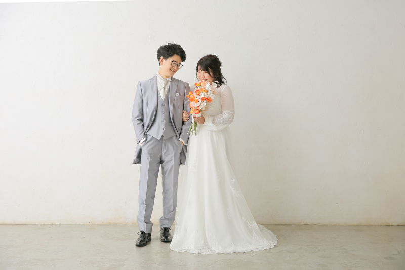 ブーケを持って