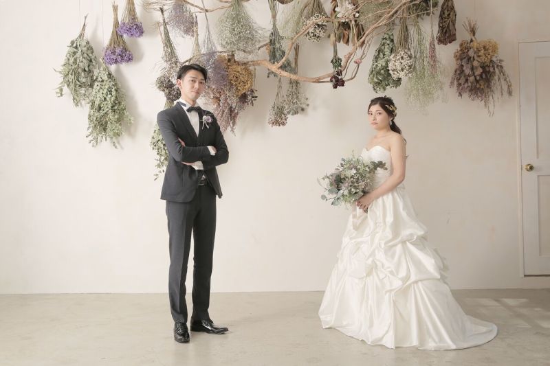 ドライフラワーの背景で!