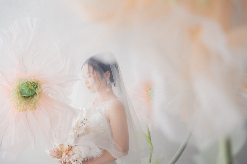 お花とベールと