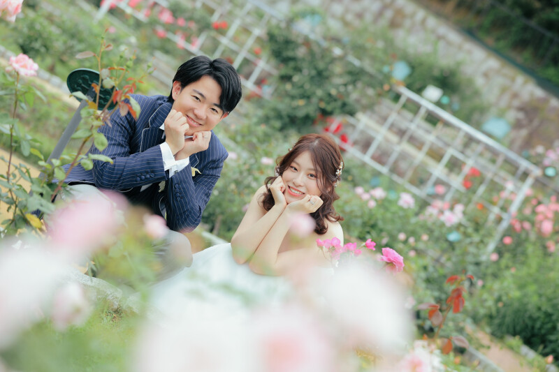お花に囲まれて