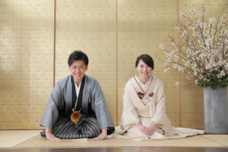 二人だけの！屋内庭園でしっかり和装撮影♪