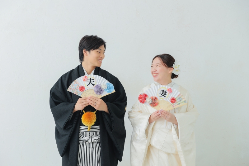 まずは和装でスタジオから撮影スタート!