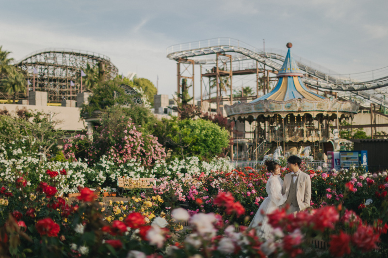 春夏限定◇ふたりだけの遊園地で特別なウェディングフォト◆写真全データ付き(美整補正)176880円